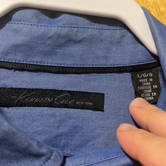 Men’s Kenneth Cole Blue Long Sleeve Button Down Size Large - Picture 7 of 9
